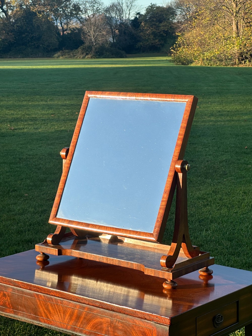 A good George IV mahogany dressing mirror attributed to Gillows, c.1820 View VI