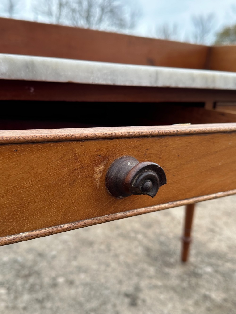  A George IV birch and  carrara marble washstand, 1820's View II