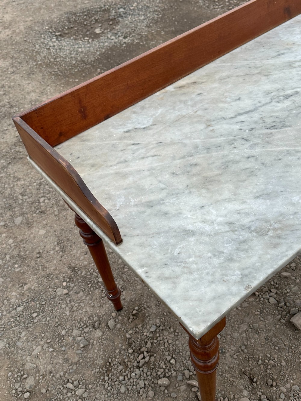  A George IV birch and  carrara marble washstand, 1820's View III
