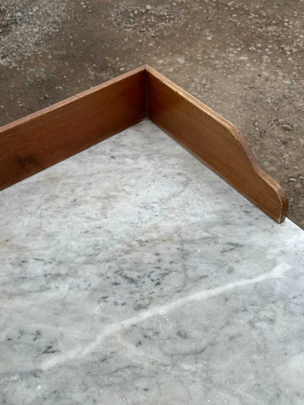  A George IV birch and  carrara marble washstand, 1820's View IV