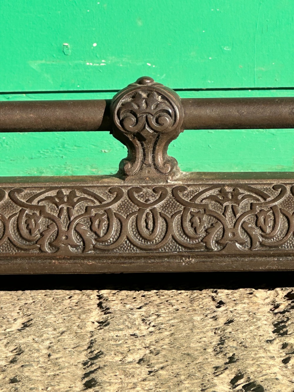 A Victorian cast iron fender, with Arabesque designs in the manner of Owen Jones, c.1860 View IV