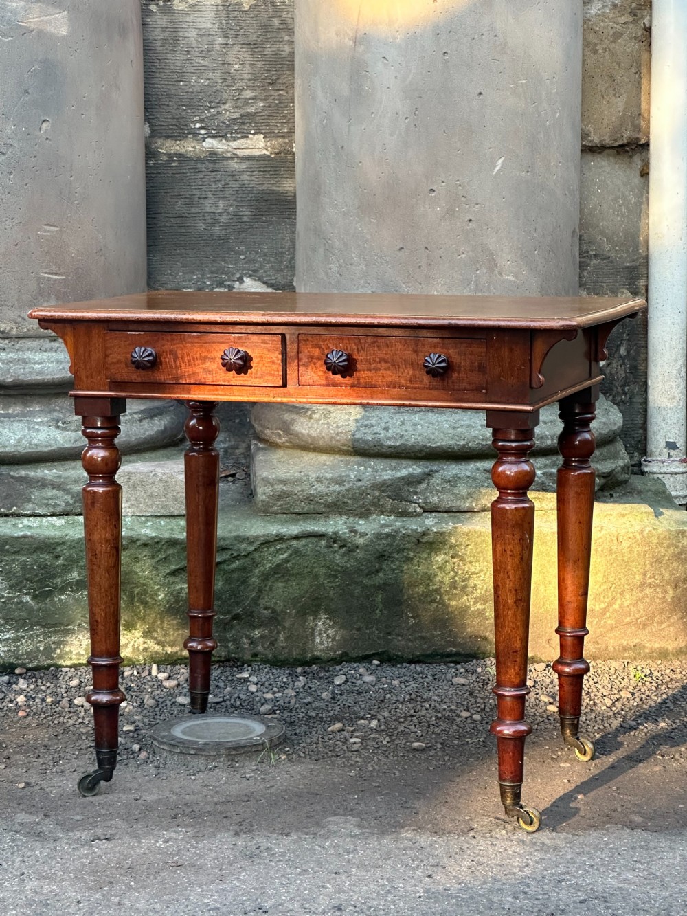 A George IV mahogany library or writing table attributed to Taprel. Stephen & Holland c.1830