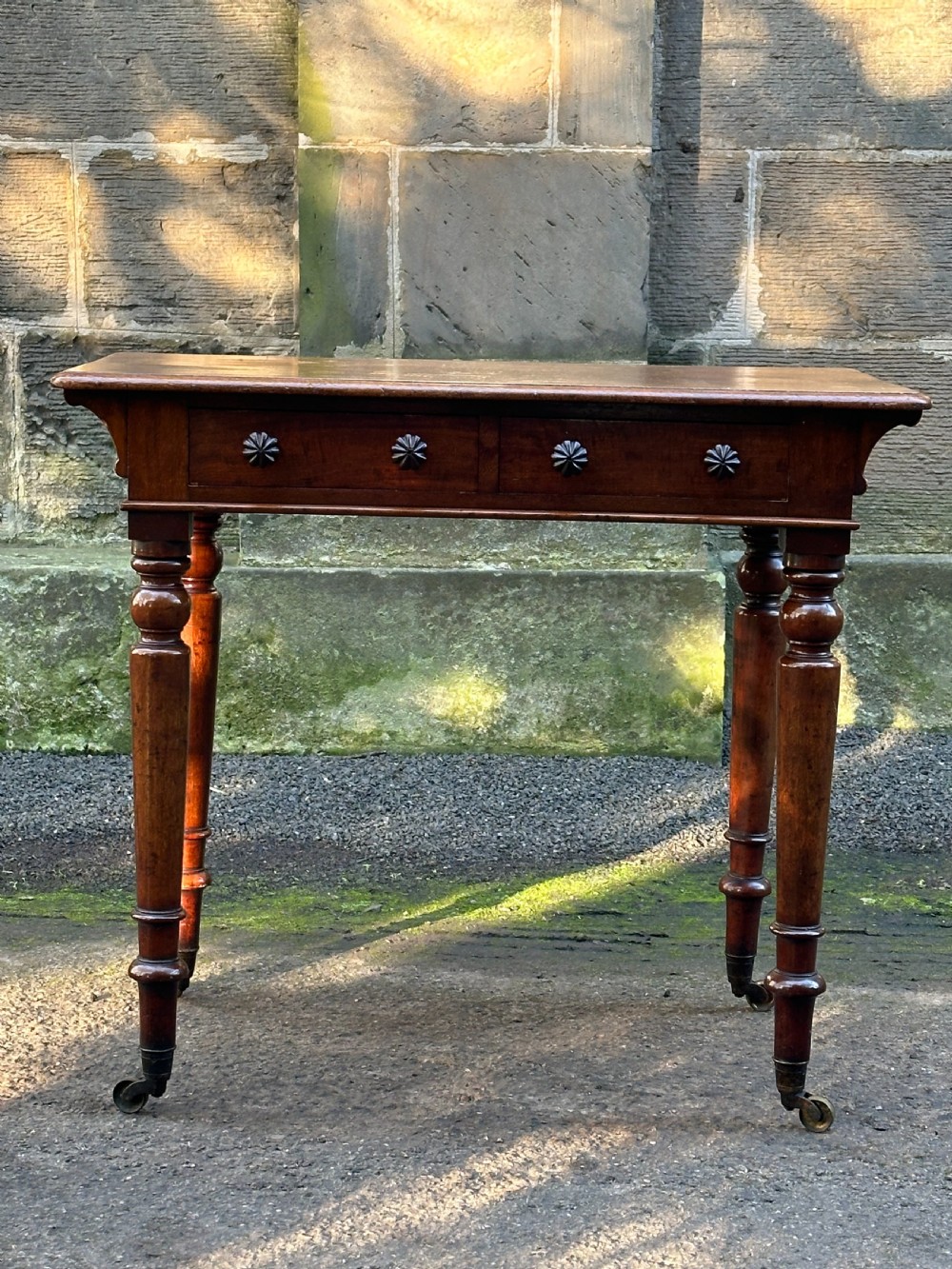A George IV mahogany library or writing table attributed to Taprel. Stephen & Holland c.1830 View VI