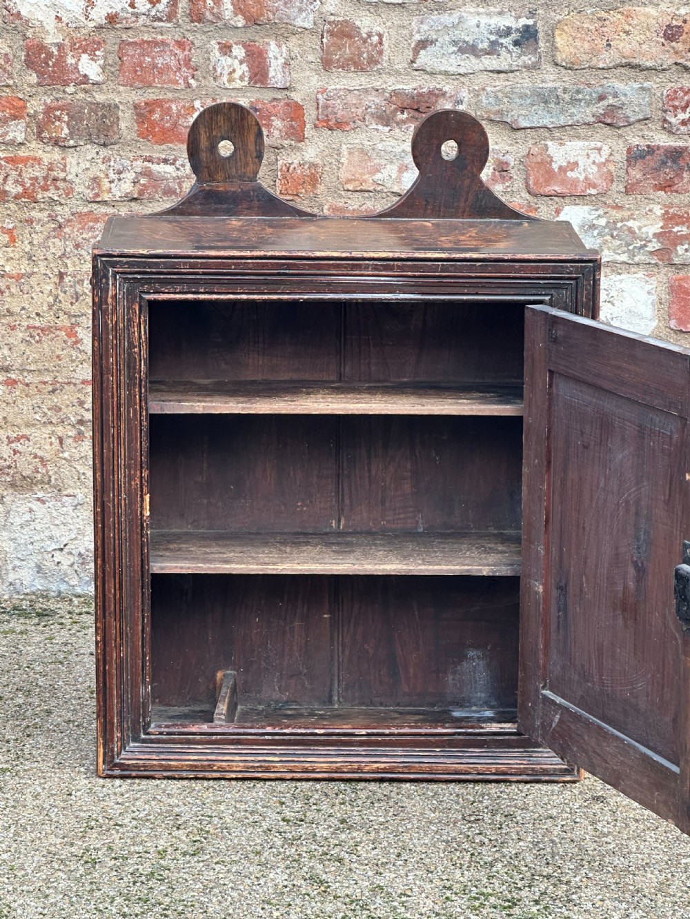 An interesting elm and pine Mural cabinet, British, circa late 17th /early 18th century View VIII