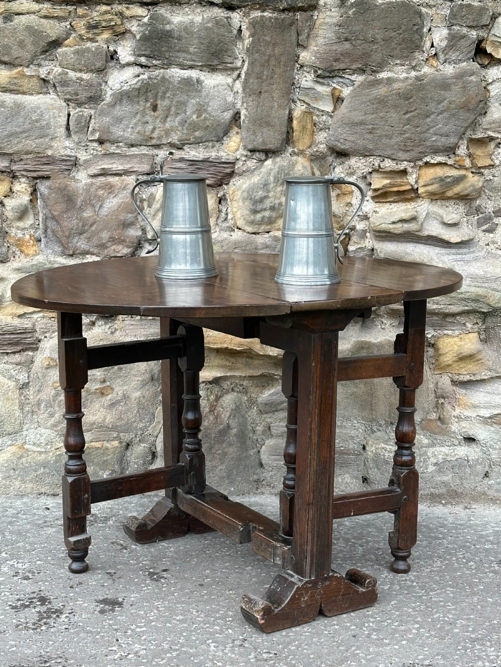 An oak joined Tavern  table c.1650-1680, with repairs and replacements