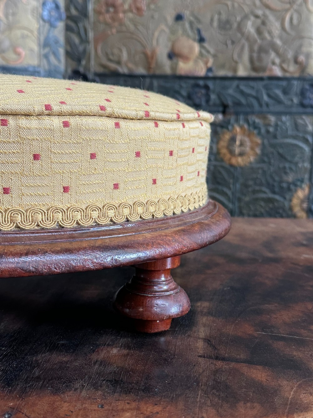 A Gillows of Lancaster mahogany 'cake stand' footstool View III