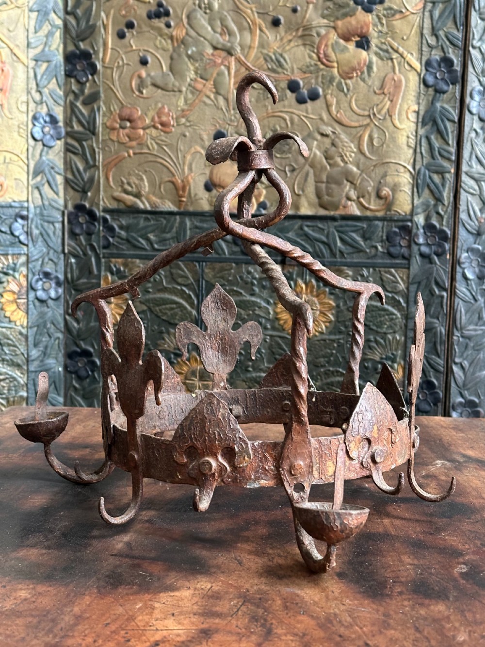 An 18th century wrought iron game crown