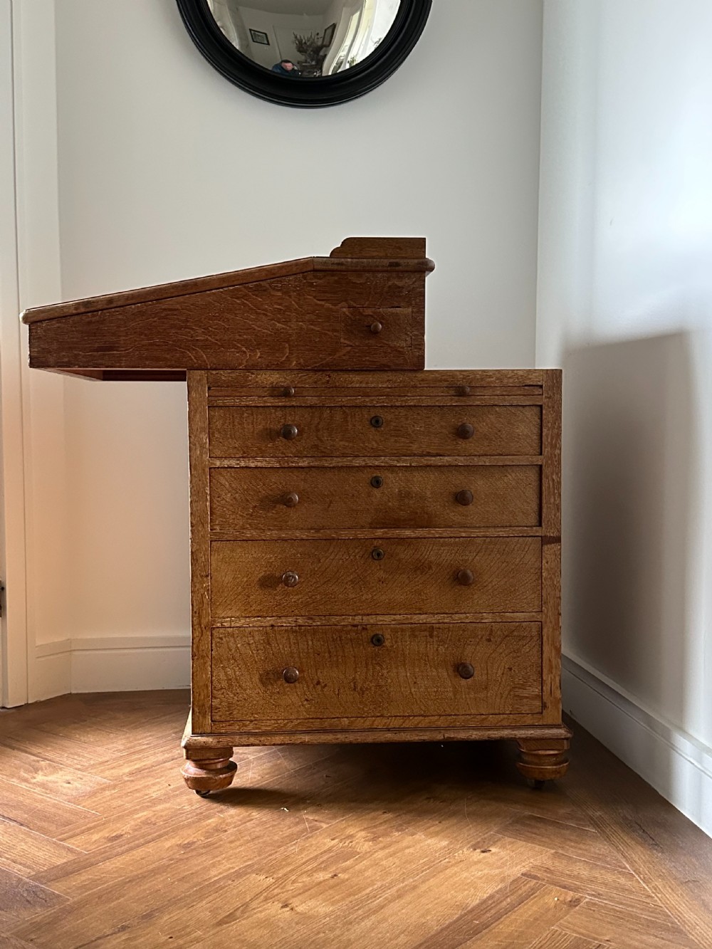 An oak Davenport desk attributed to Gillows.c.1830 View III