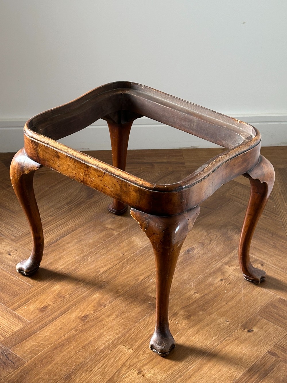 A Queen Anne style walnut stool with drop in seat, first quarter 20th century View II