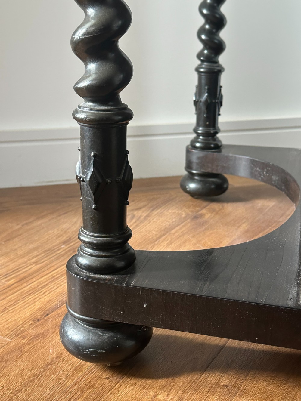 A fine English Regency ebony and satinwood-lined Davenport Desk View VI
