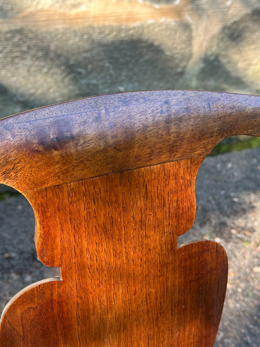 A Scottish George III walnut 'caqueteuse' elbow chair, third quarter 18th century View IV