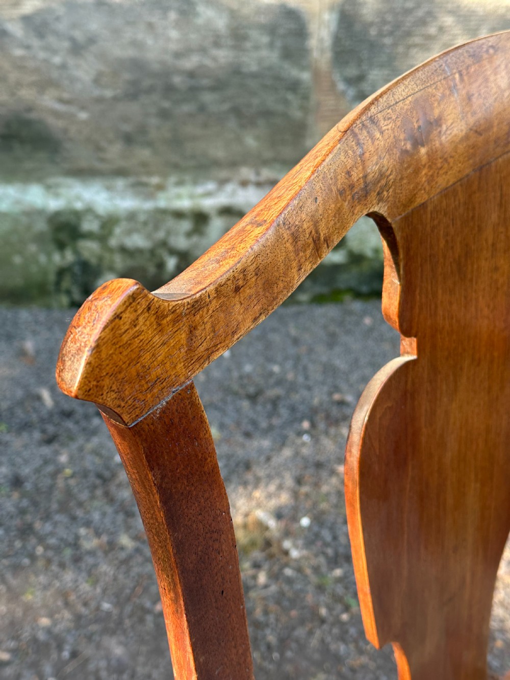 A Scottish George III walnut 'caqueteuse' elbow chair, third quarter 18th century View VII