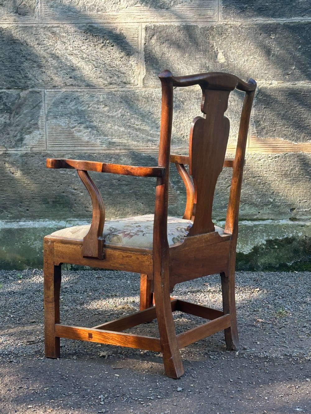 A Scottish George III walnut 'caqueteuse' elbow chair, third quarter 18th century View VIII