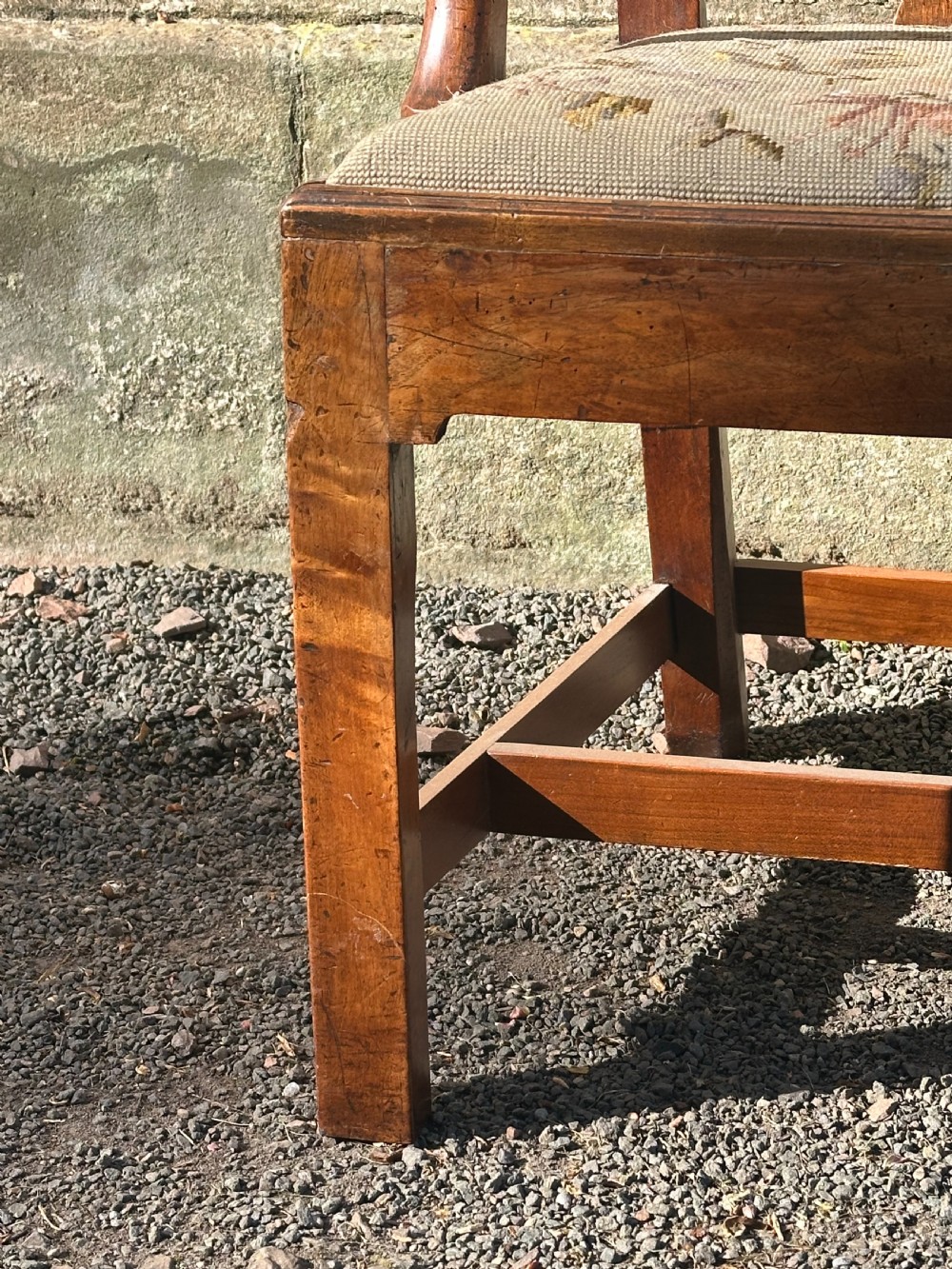 A Scottish George III walnut 'caqueteuse' elbow chair, third quarter 18th century View X