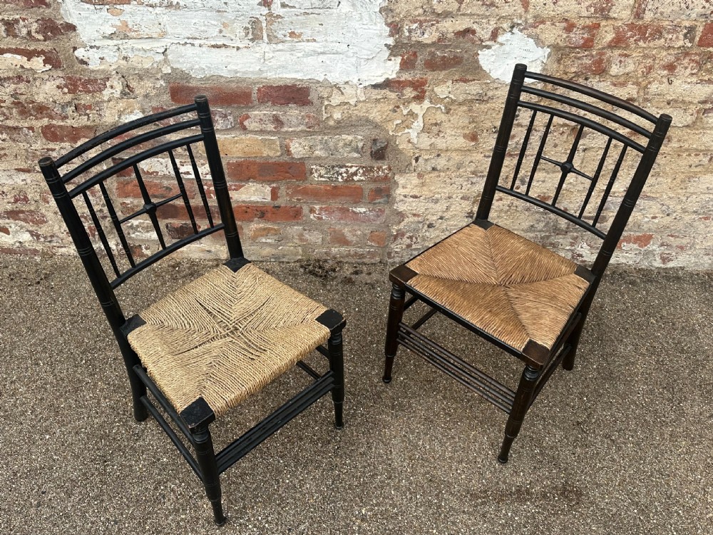 Two Ford Maddox Brown type Sussex chairs by Morris & Co. View II