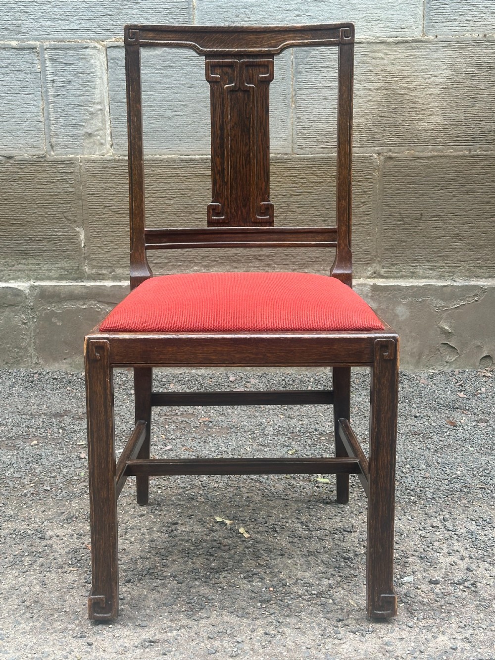 A good quality pair of stained ash 'Chinese' side chairs View VIII