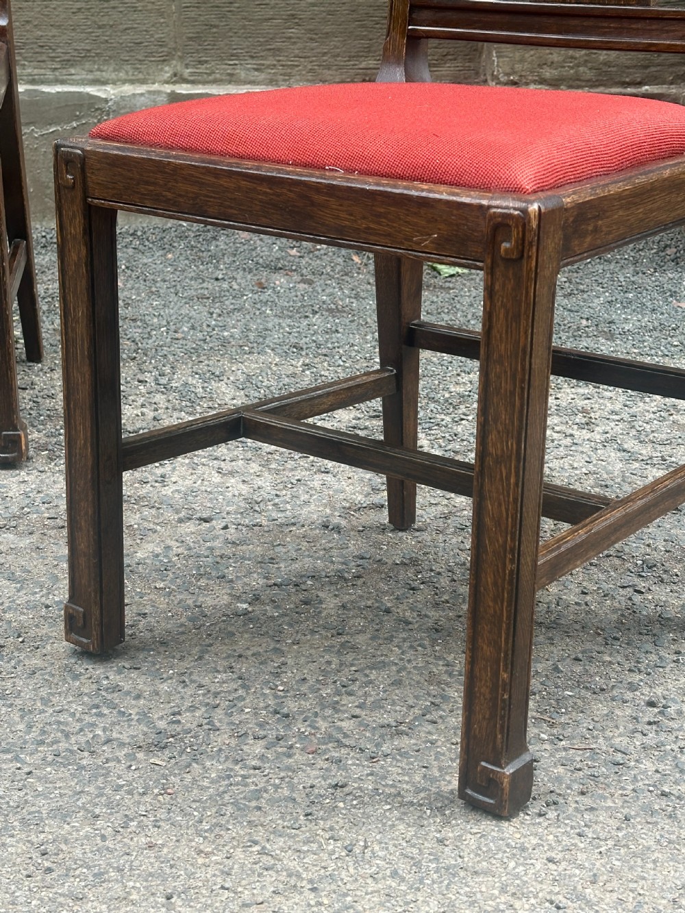A good quality pair of stained ash 'Chinese' side chairs View IX