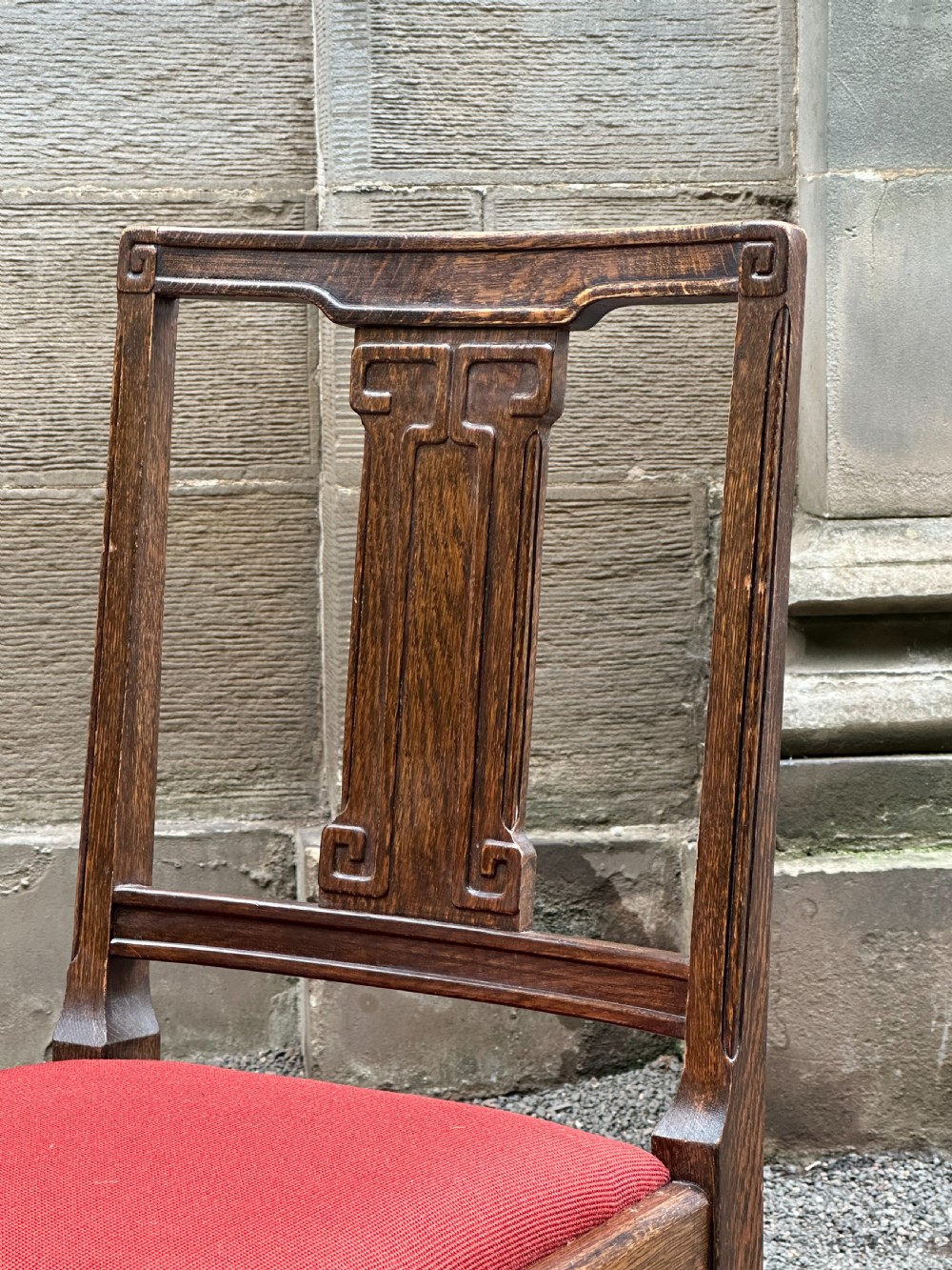 A good quality pair of stained ash 'Chinese' side chairs View X