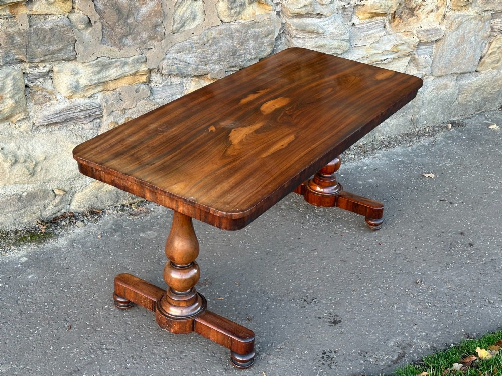 An impressive George IV goncalo alves 'Pillar End' library table attributed to Gillows c.1830 View II