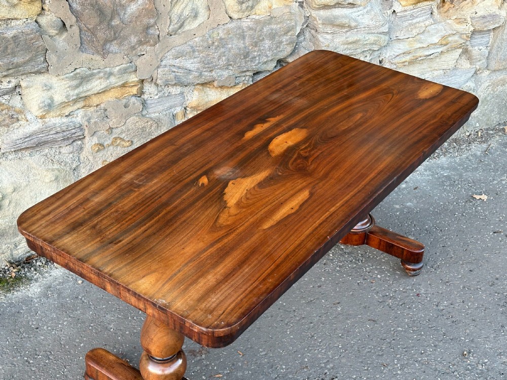 An impressive George IV goncalo alves 'Pillar End' library table attributed to Gillows c.1830 View III