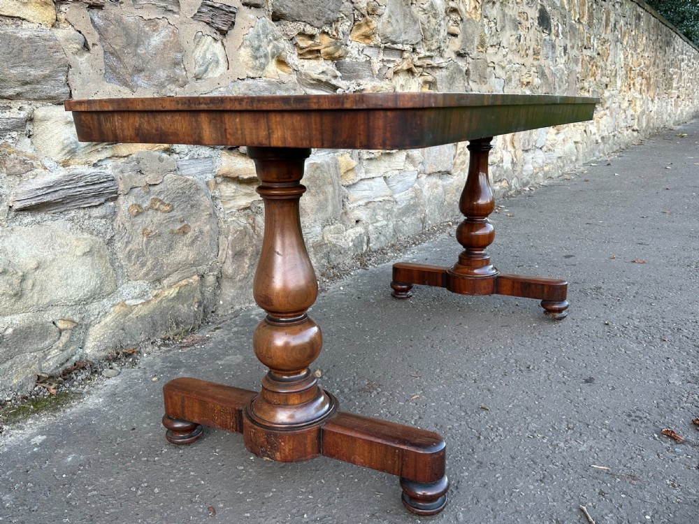 An impressive George IV goncalo alves 'Pillar End' library table attributed to Gillows c.1830 View X