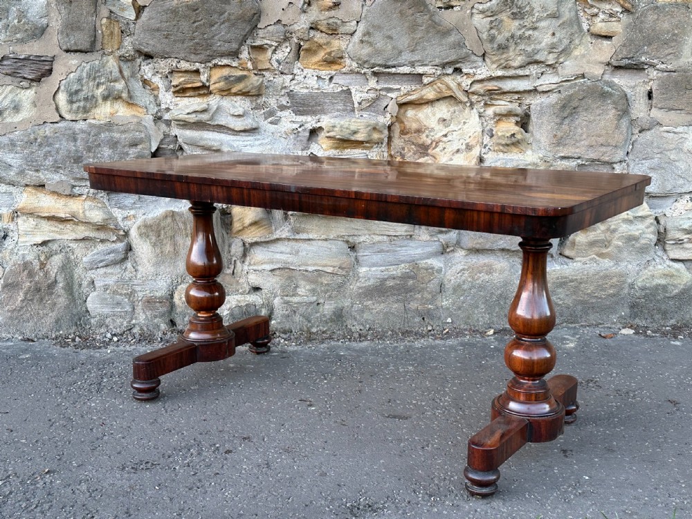An impressive George IV goncalo alves 'Pillar End' library table attributed to Gillows c.1830