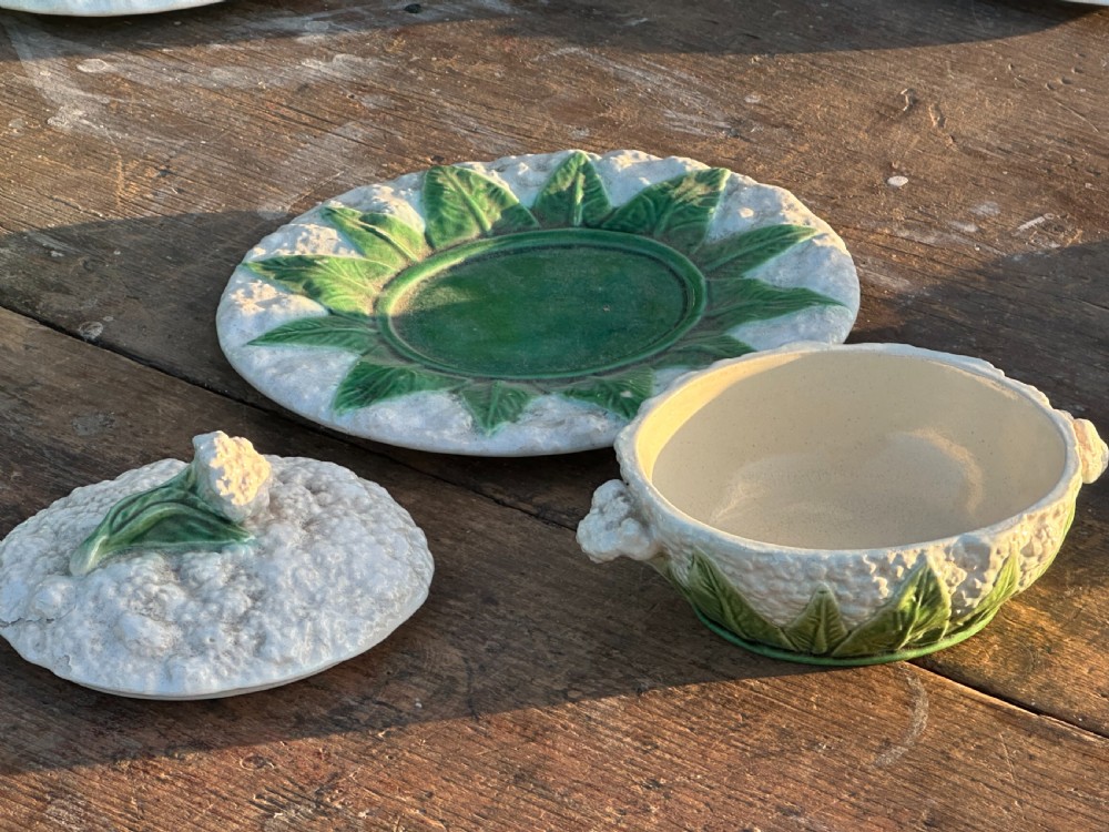 A suite of four 1930's Bardallo Pinheiro cauliflower dishes and covers View III