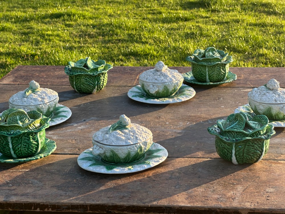 A suite of four 1930's Bardallo Pinheiro cauliflower dishes and covers View VIII