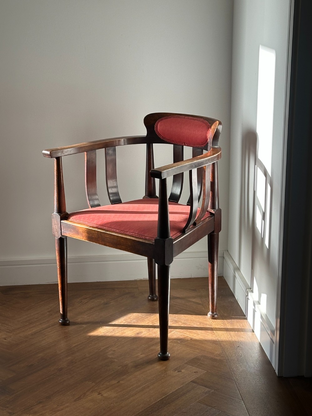 E. A Taylor (Scottish 1871-1951) A Glasgow School mahogany armchair , early 20th century