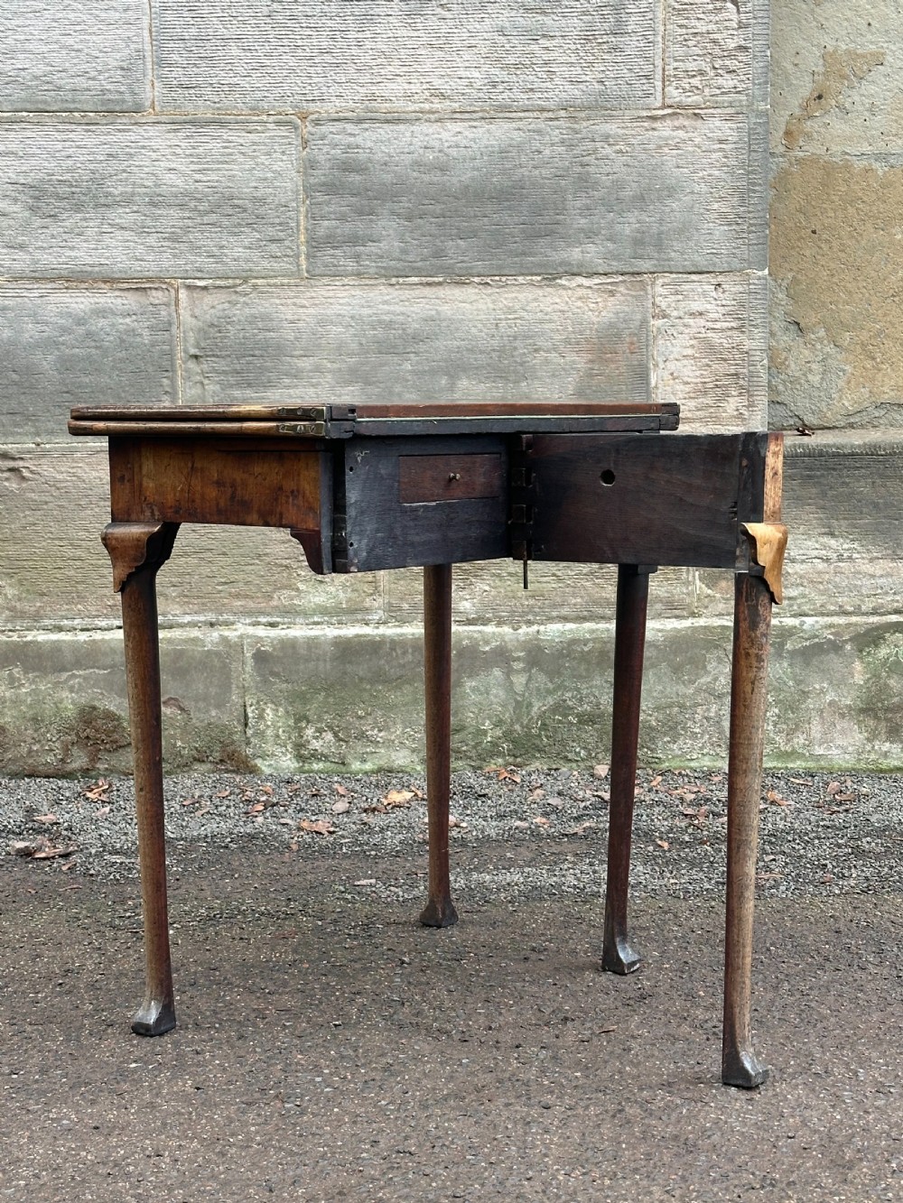 A George I walnut card table, probably Scottish or Irish, 1720's View IV