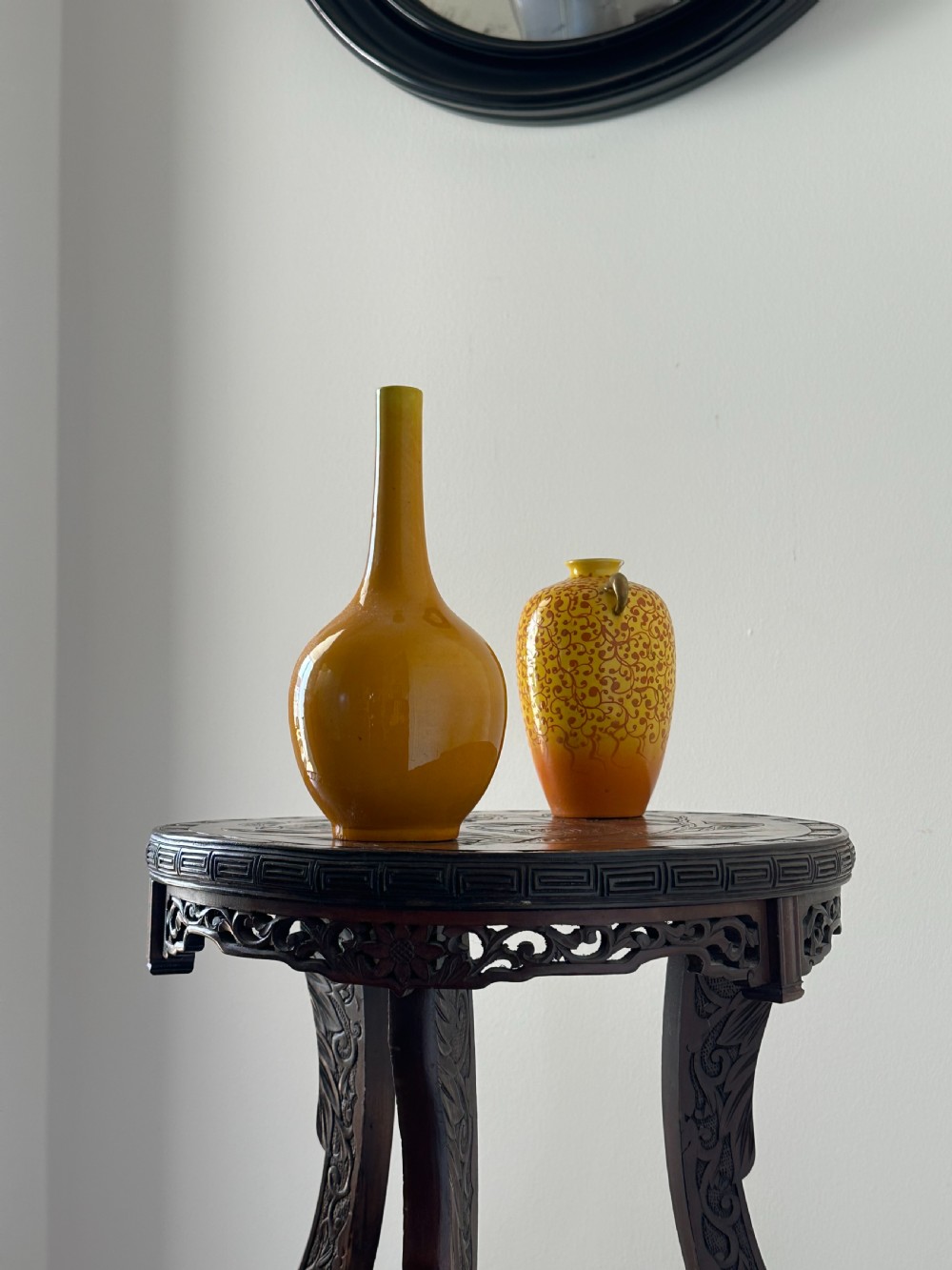 A Japanese Export carved two tier vase stand, Meiji Era View VII
