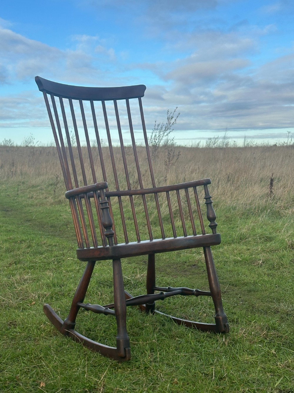 A 'Darvel' high-back rocking chair made by Hugh Shields or Hugh Shields Jnr, Newmilns Ayrshire, fourth quarter 19th century