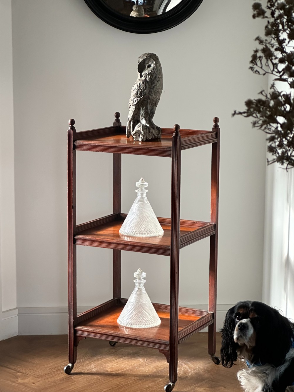 A walnut Aesthetic Movement three tier whatnot in the manner of E.W Godwin View V