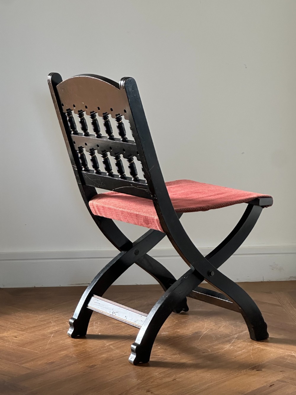 Bruce Talbert (1838-1881) A Gothic Revival ebonised mahogany folding chair, probably made by Gillows View III