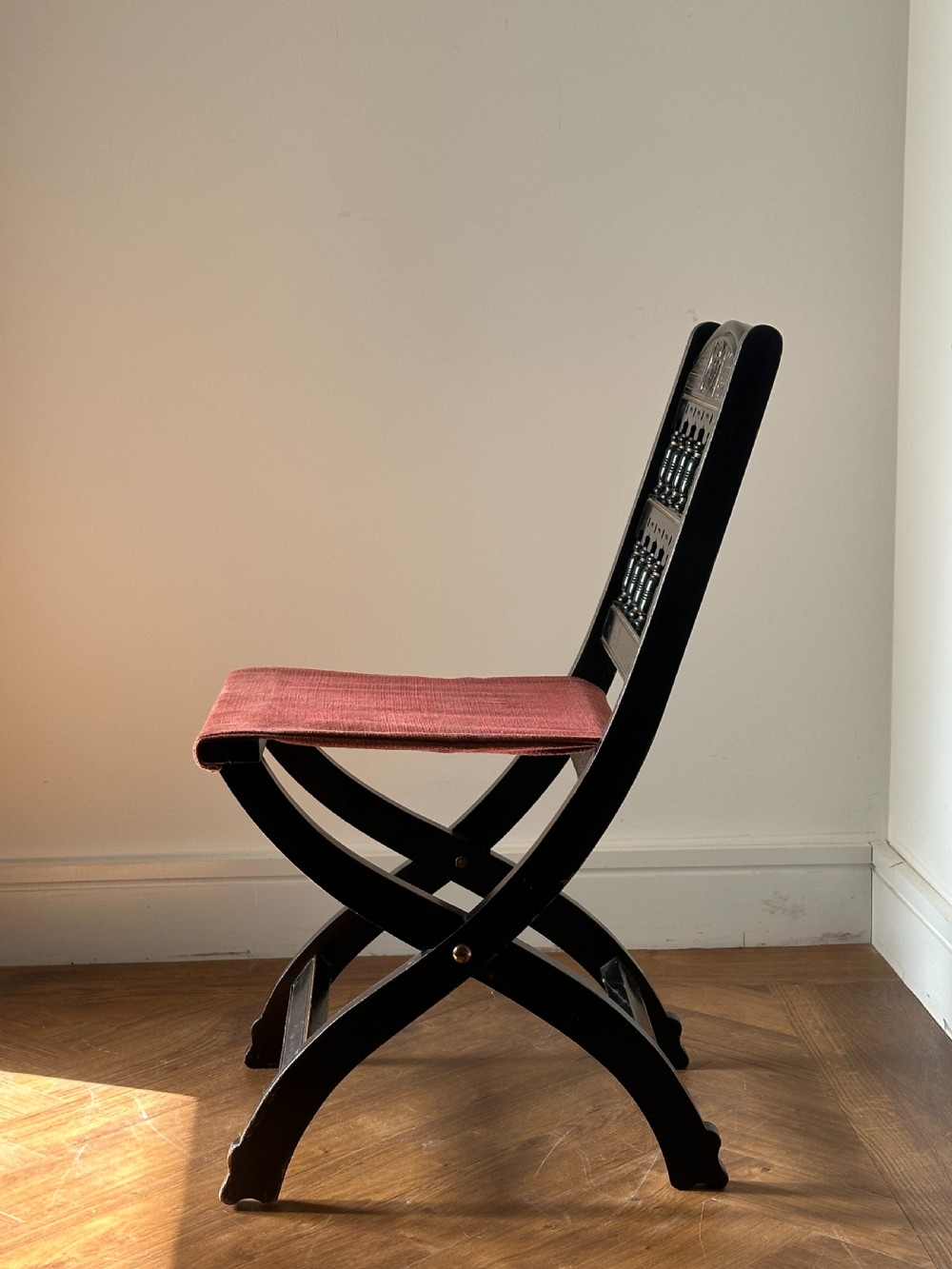 Bruce Talbert (1838-1881) A Gothic Revival ebonised mahogany folding chair, probably made by Gillows View IV