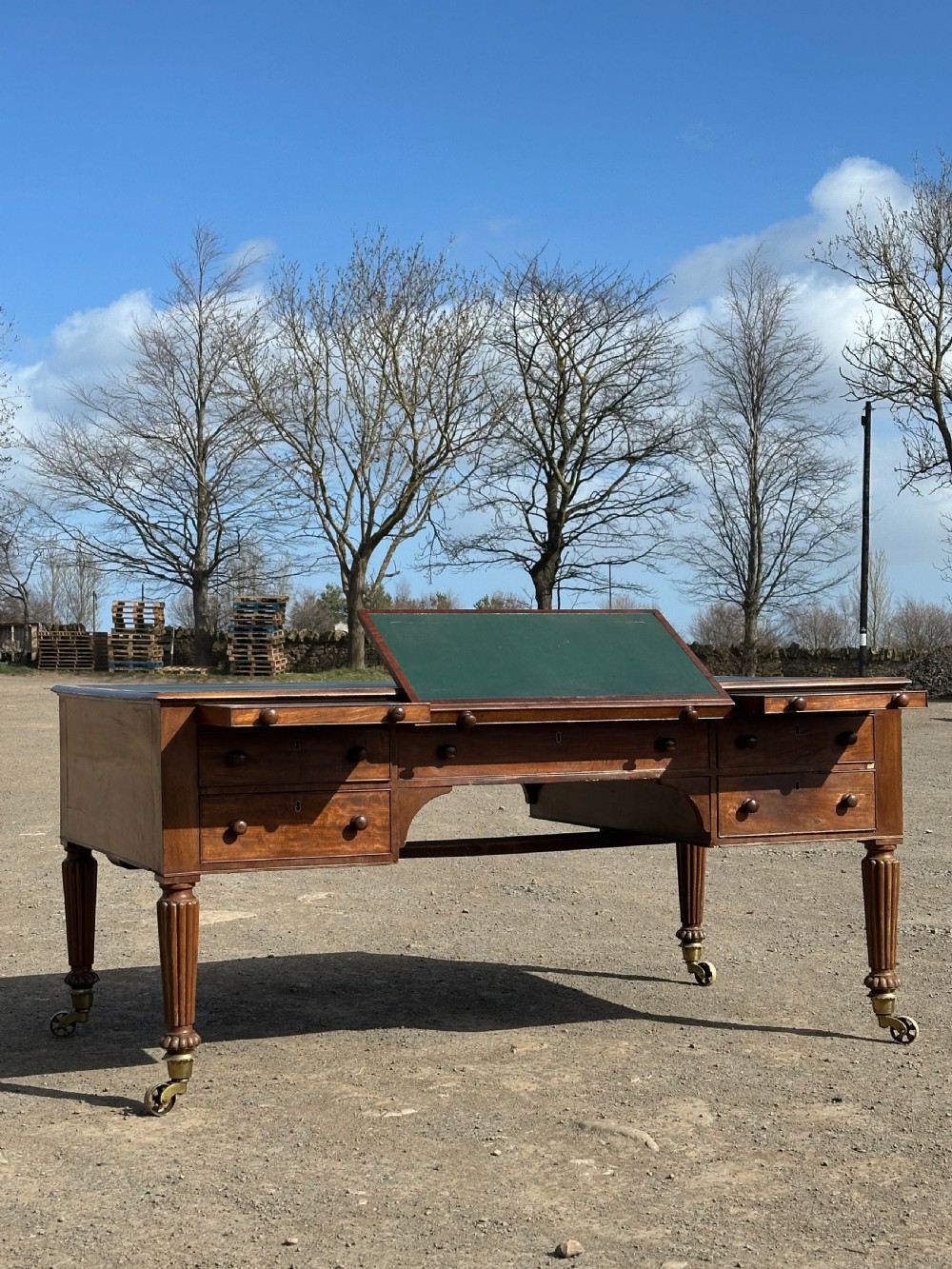 An imposing George IV mahogany partners desk in the manner of Gillows c.1820 View VII