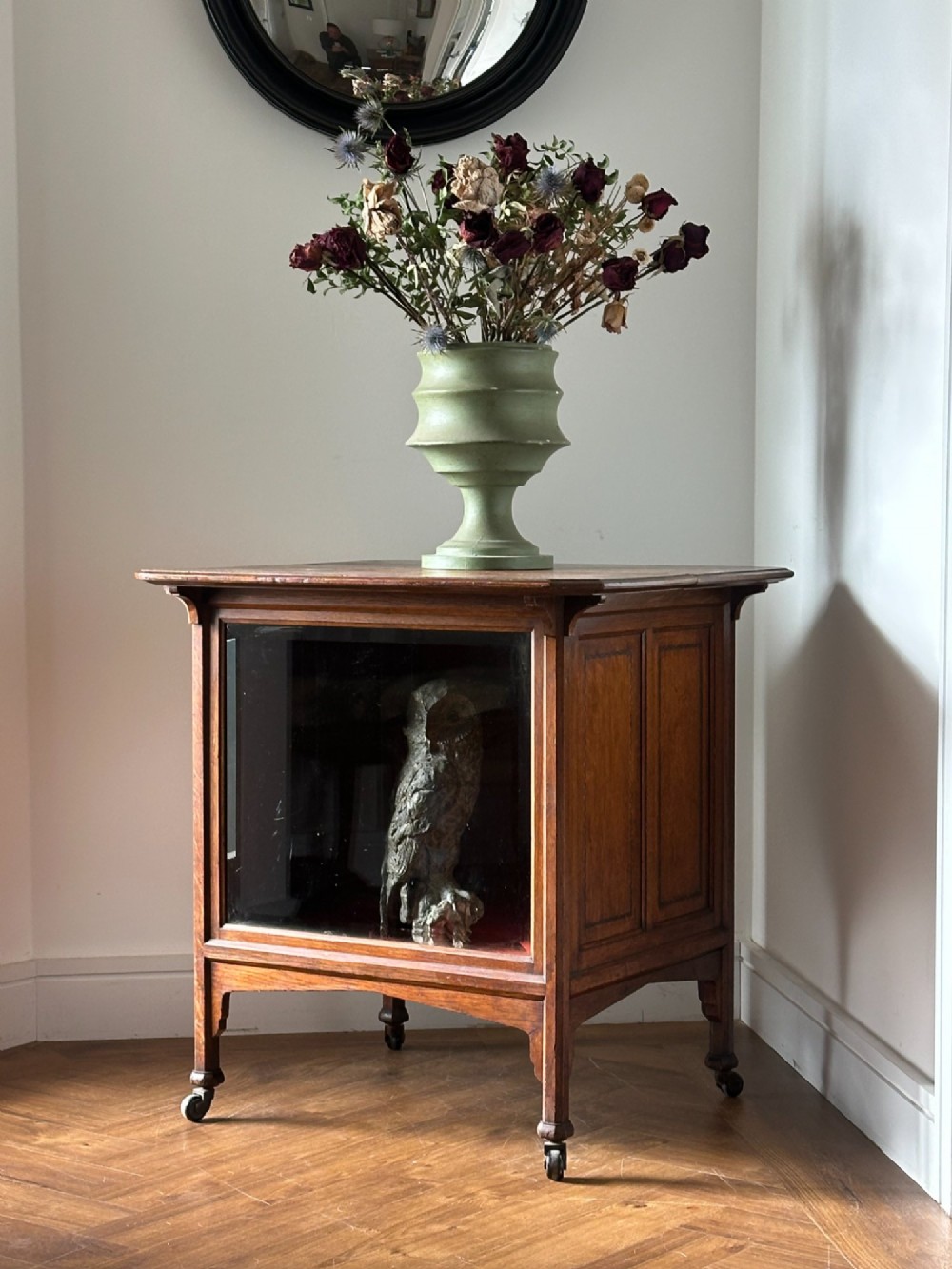 An unusual Victorian oak showcase, c.1880's
