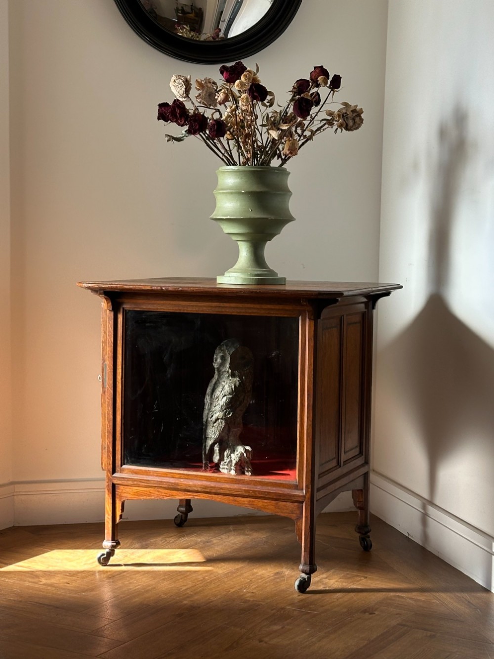 An unusual Victorian oak showcase, c.1880's View IV