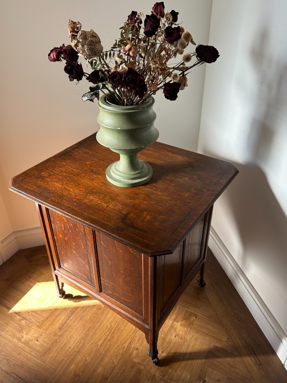 An unusual Victorian oak showcase, c.1880's View VII