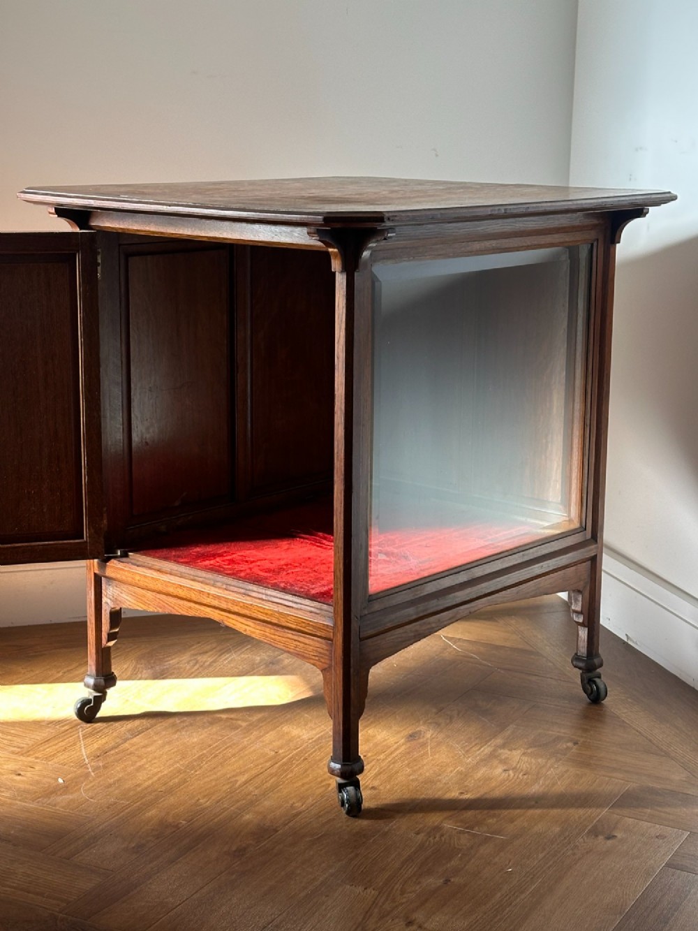 An unusual Victorian oak showcase, c.1880's View X