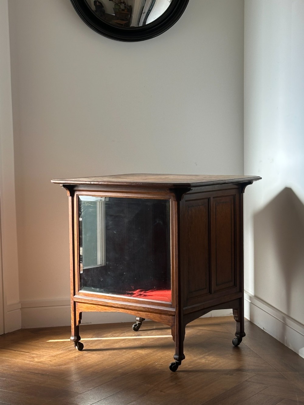 An unusual Victorian oak showcase, c.1880's View XI