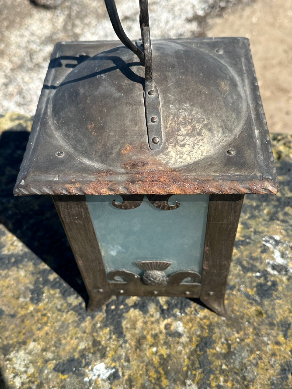 A Scottish Arts and Crafts steel hall lantern View VIII