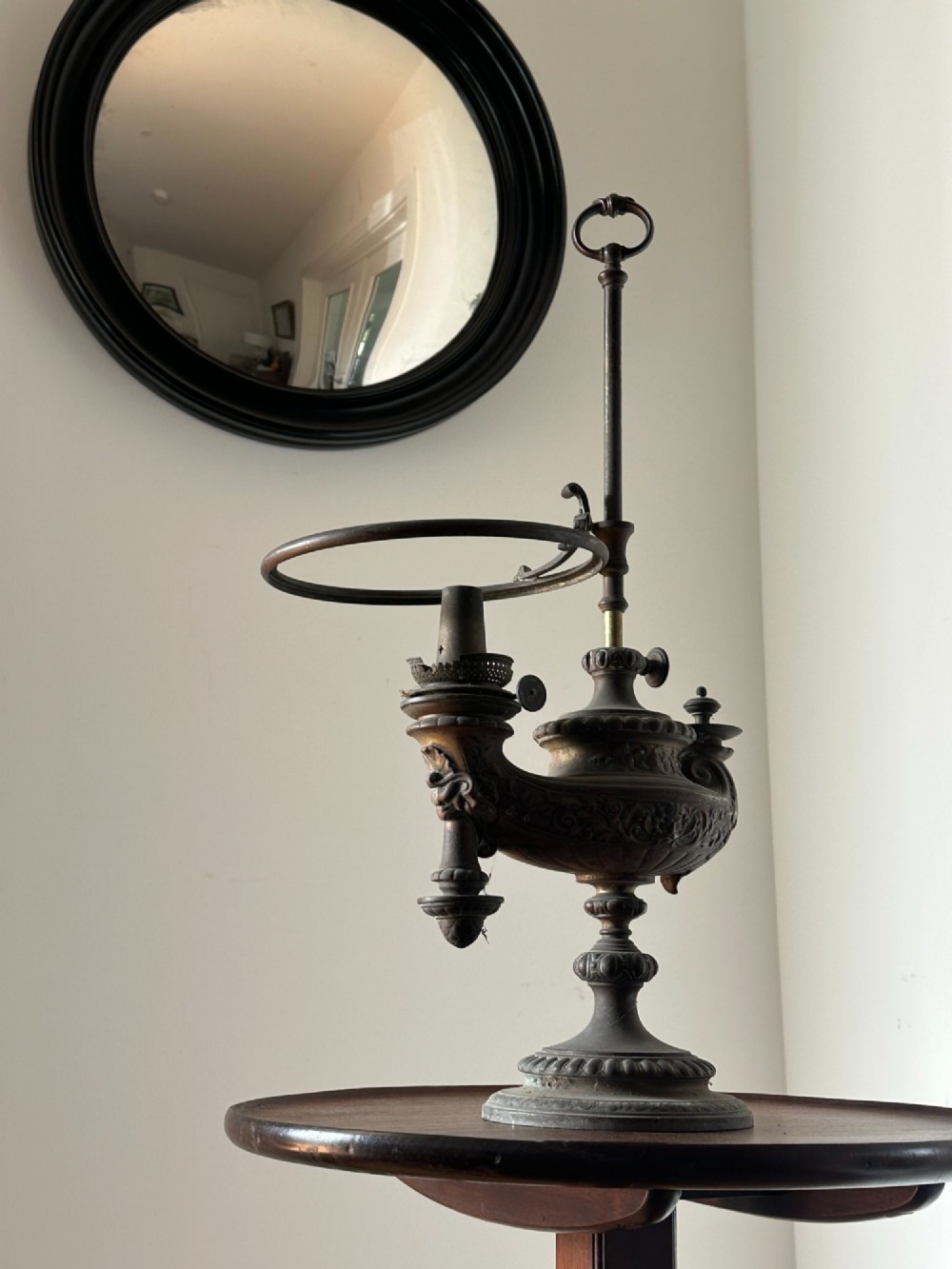 A Late 19th Century Brass 'Harvard Student's Oil Lamp' By Wild And Wessel, Berlin View III