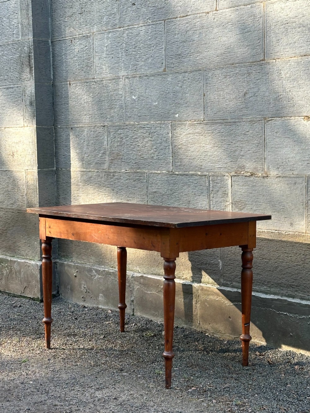 A Scottish late 19th century pine kitchen table