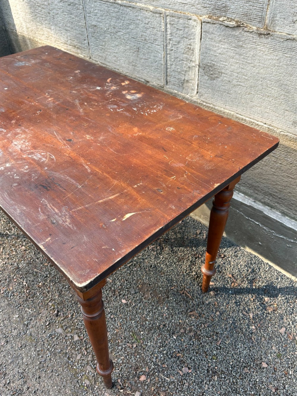 A Scottish late 19th century pine kitchen table View V
