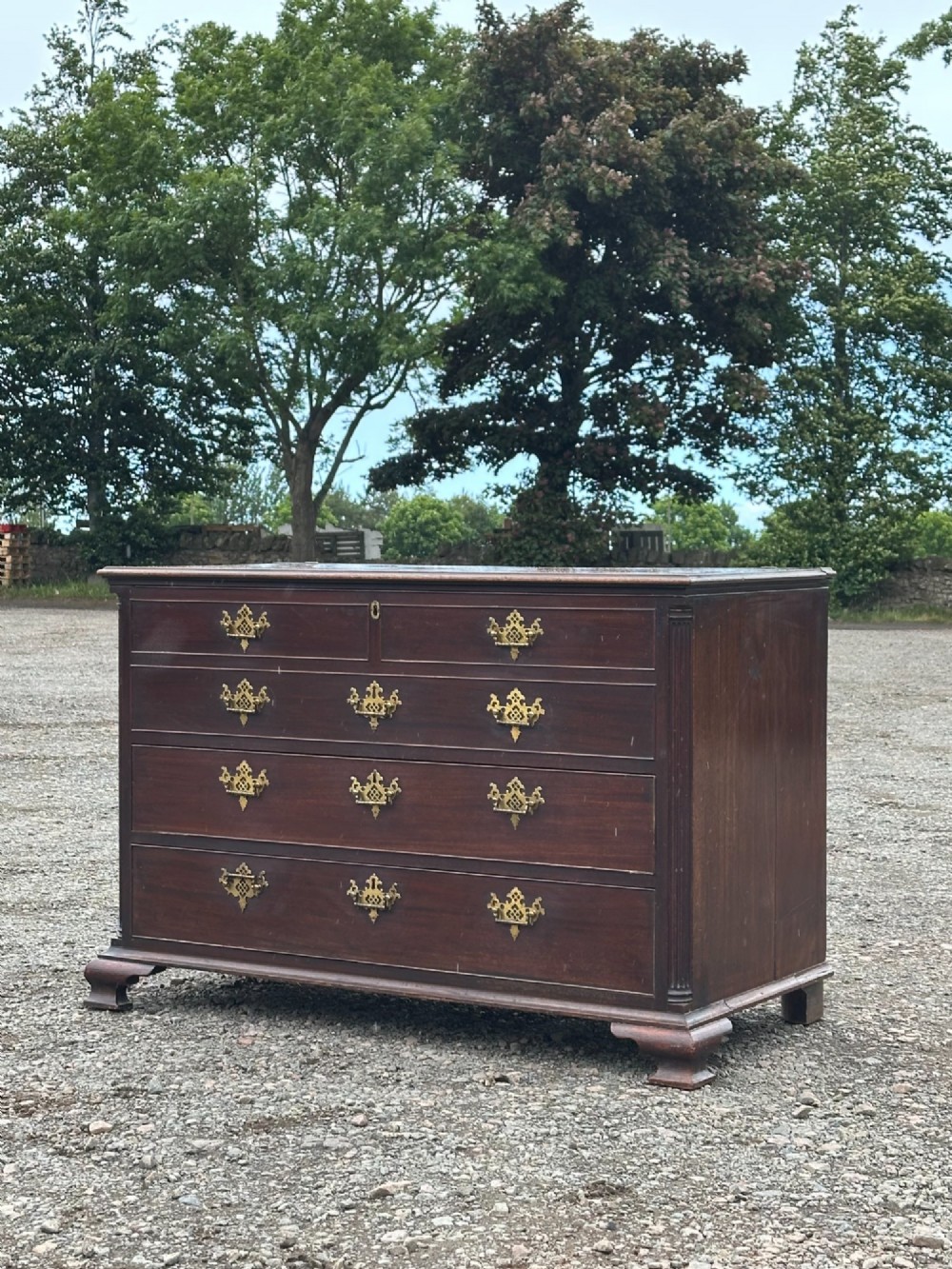 A Scottish George III mahogany mule chest, attributed to the workshop of Francis and William (Deacon) Brodie, Edinburgh, mid-18th century.