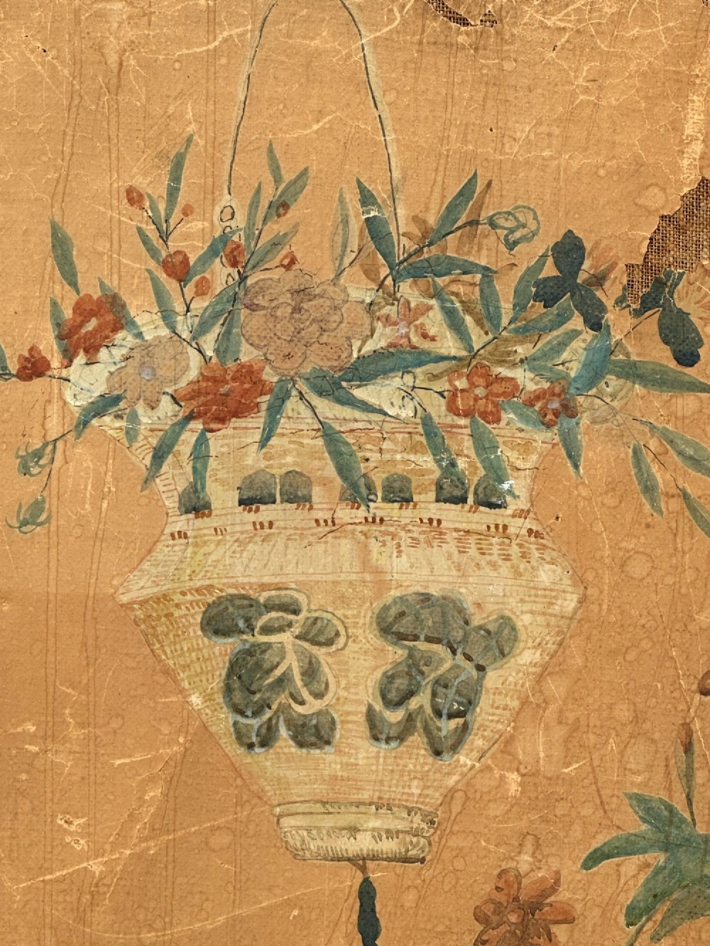 A late nineteenth-century two-panel folding screen featuring hand-painted Japanese coastal and mountainous landscapes framed in dark wood. View X