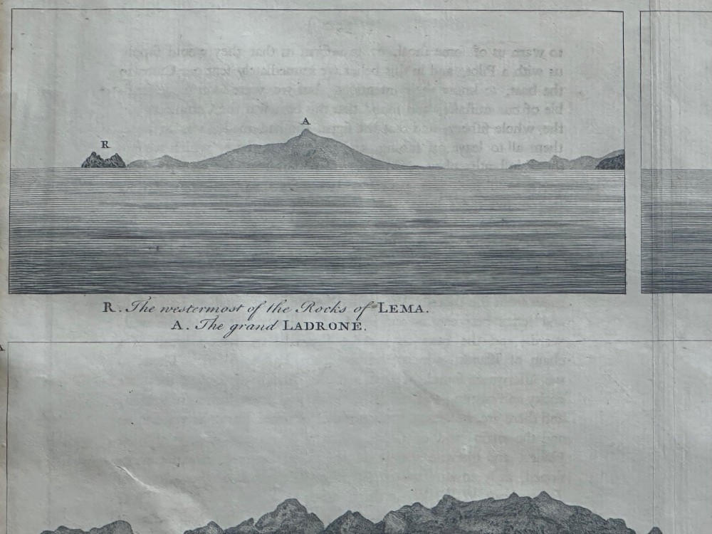 An 18th-century black and white copperplate engraving detailing an architectural grid plan of the town of Payta with a lettered legend at the base. View X