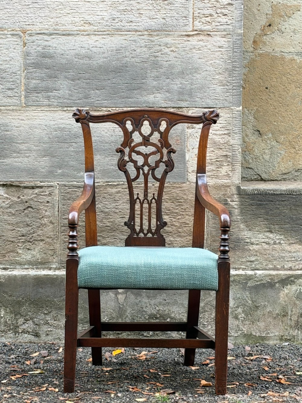A 19th century Scottish walnut 'Gothick' armchair View II
