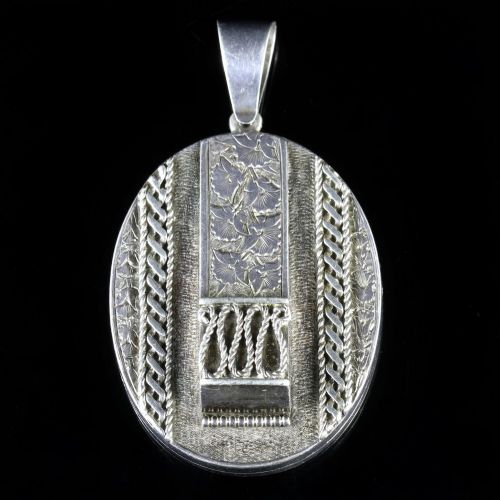 Antique Victorian Floral Silver Locket